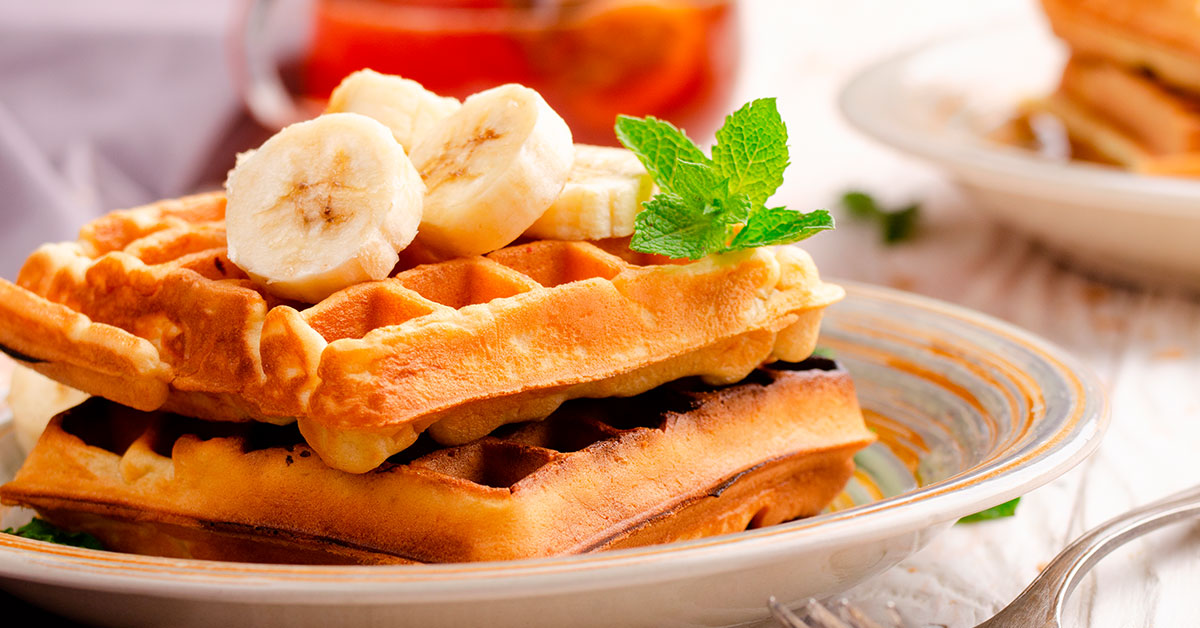 Wafles de avena con chía y plátano