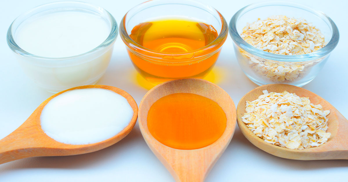 Tratamientos naturales con avena para el cabello con miel y yogur
