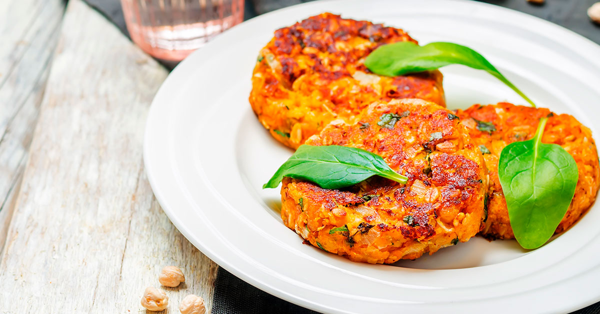 Hamburguesa de garbanzo y avena