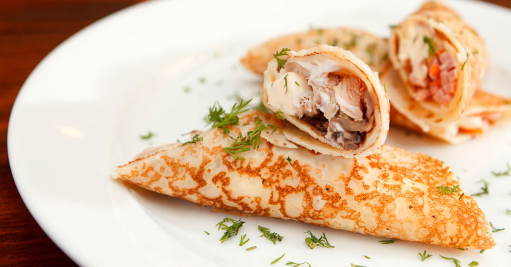 Imagen de crepas de avena con pollo