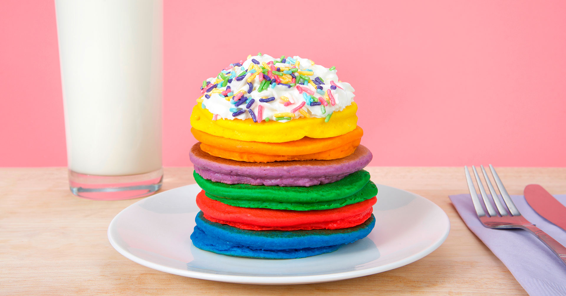 Hot cakes arcoíris