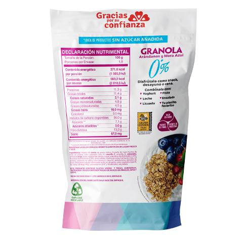 Granola sin Azúcar 600g, Snacks Saludables