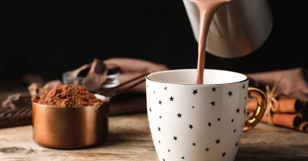 detalle de chocolate caliente en taza