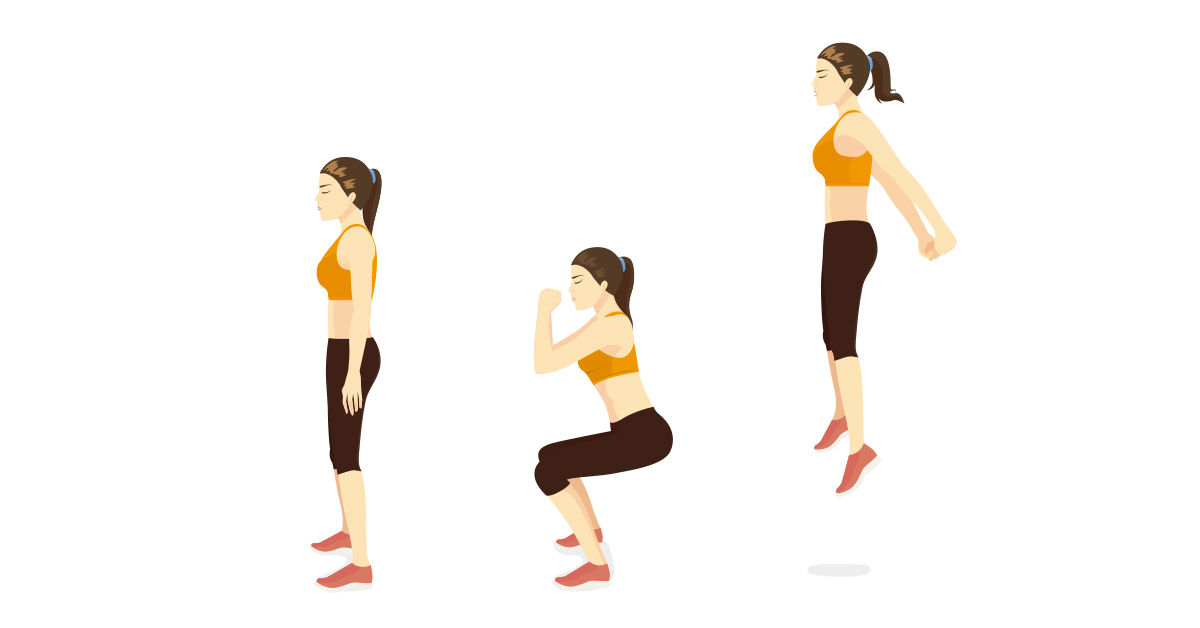 Imagen mujer haciendo jump squats 