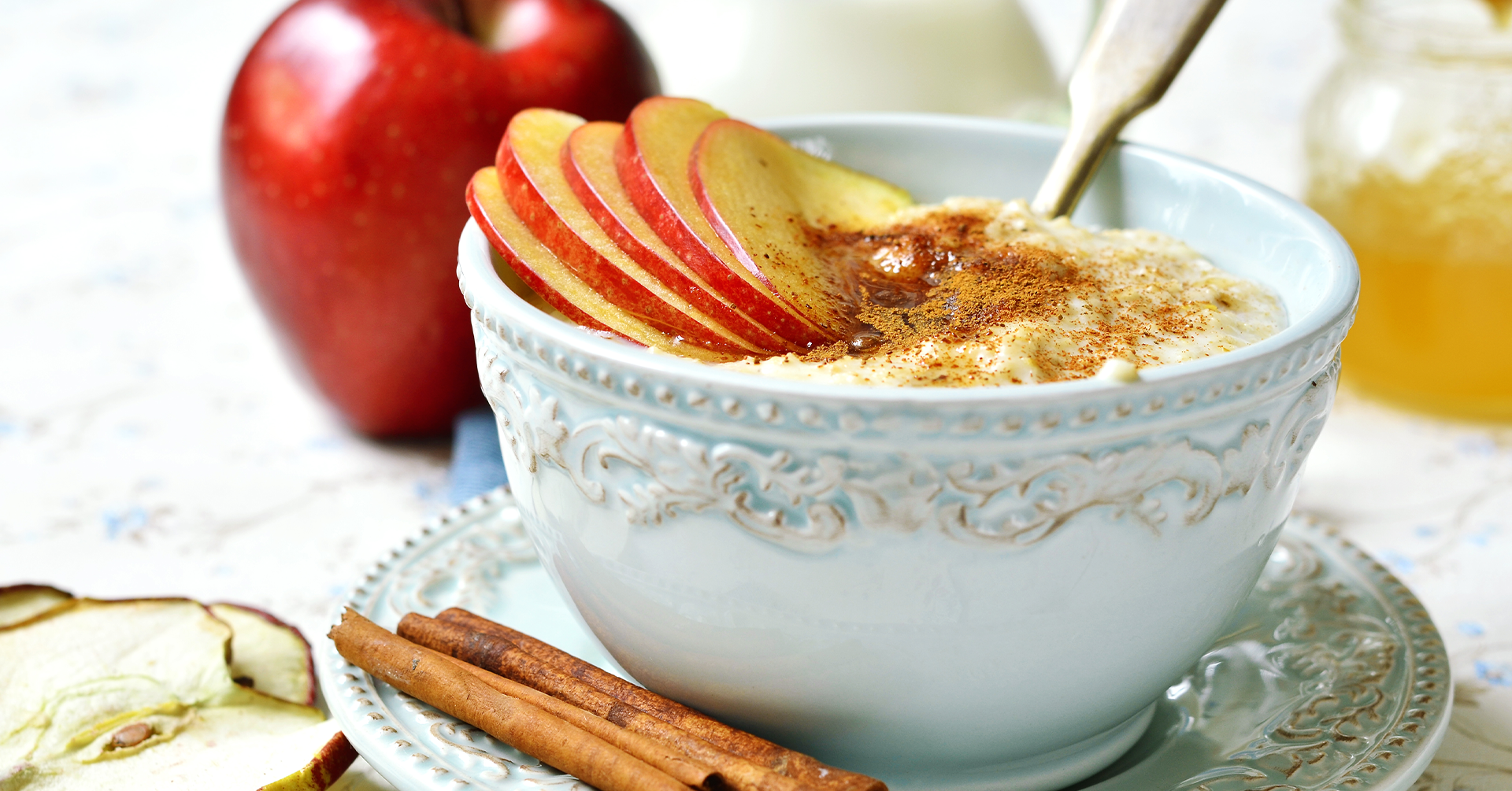 Avena con manzana, canela y pasas