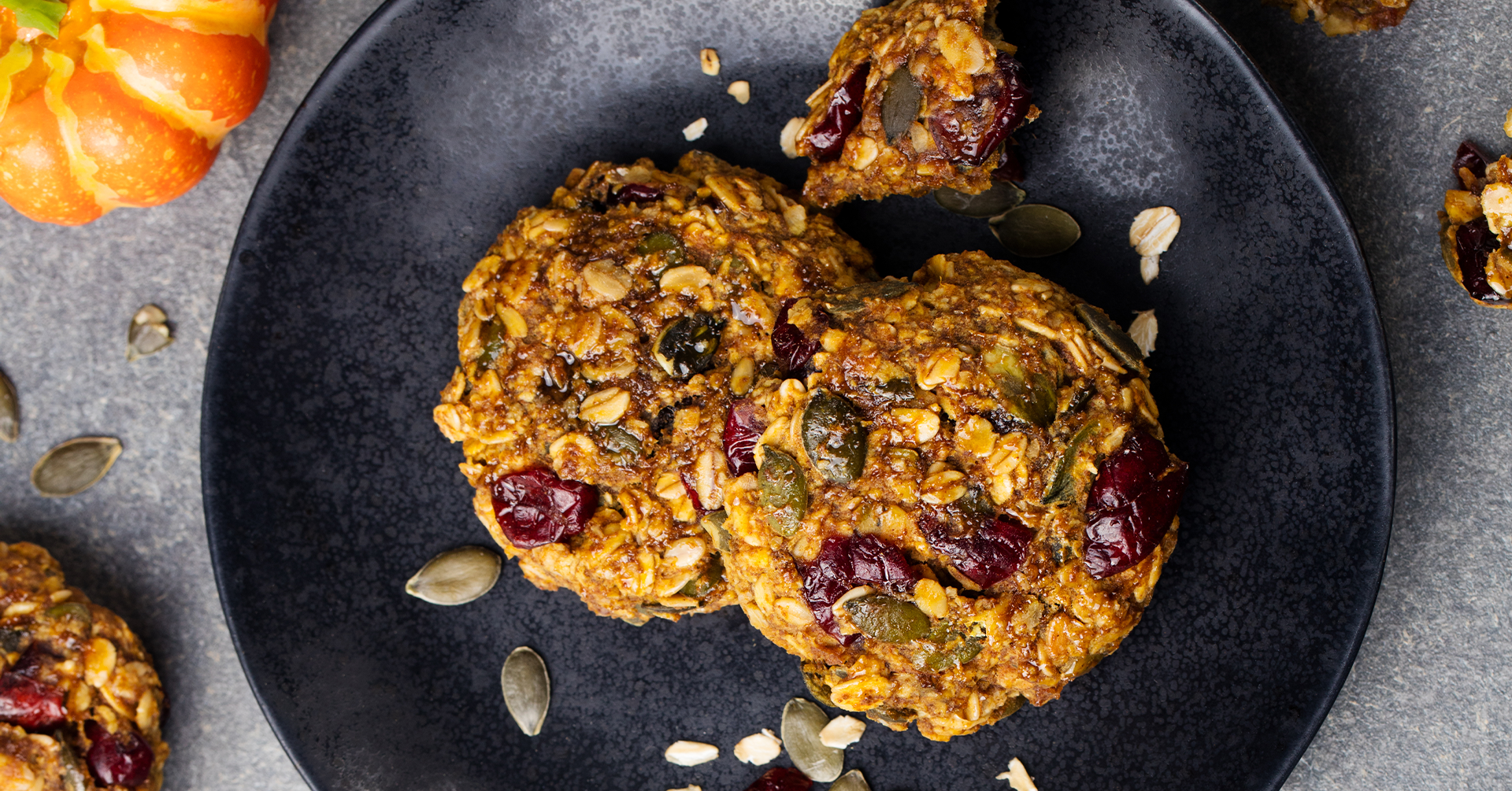 Galletas de avena con calabaza y nueces