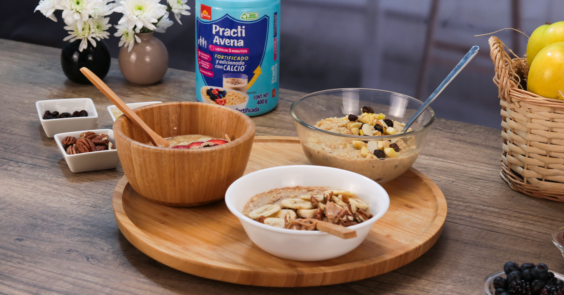 3 bowls de avena listos en 3 minutos