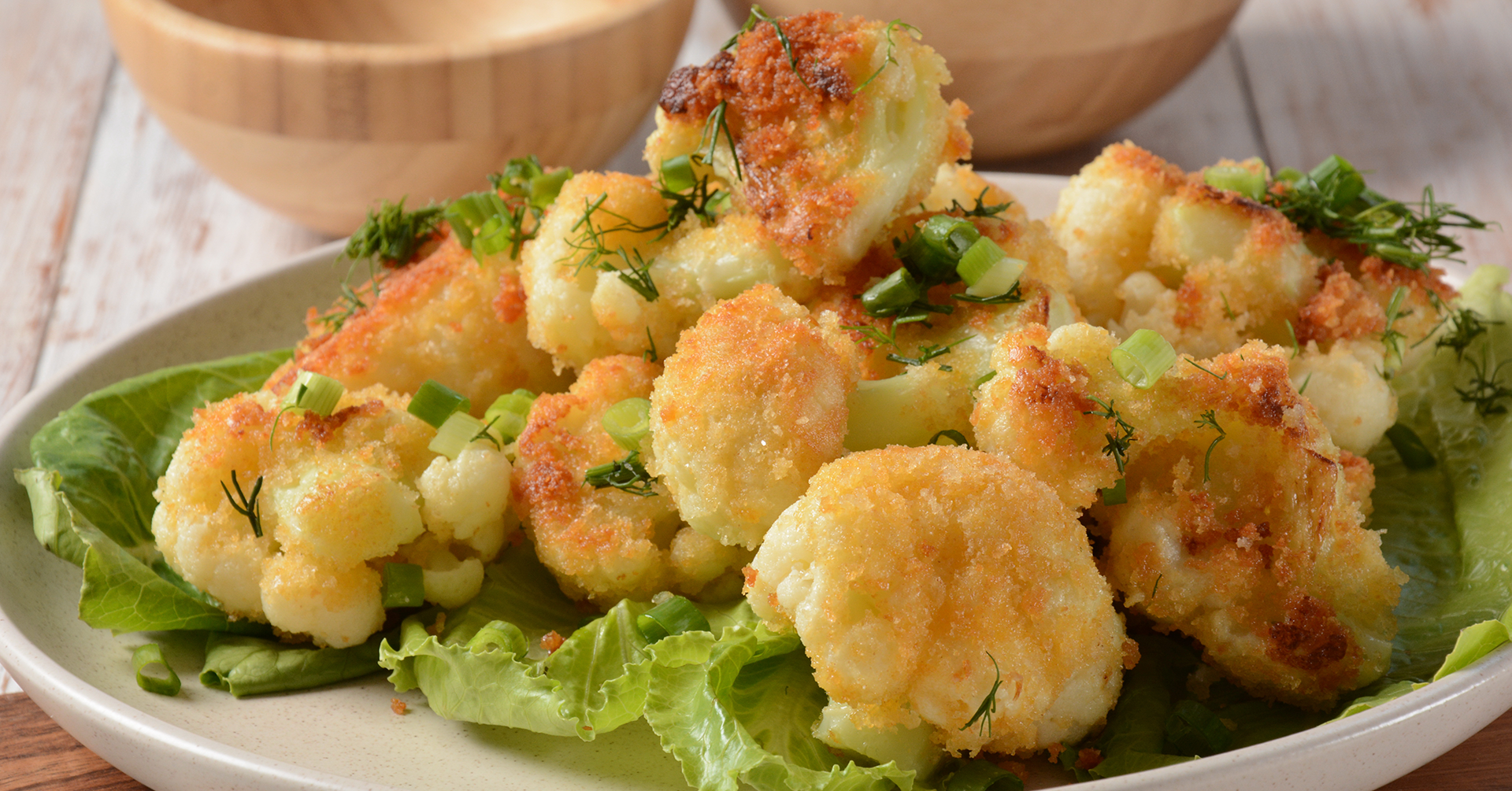 Coliflor con capeado de avena