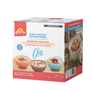 Avena Integral Instantánea – Variedad de Sabores 30 sobres